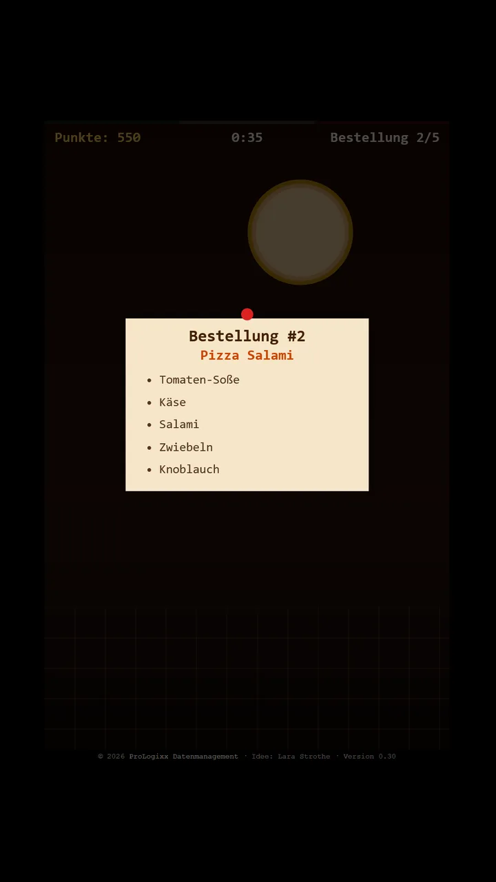 Gameplay: Luigi schießt Zutaten auf den fliegenden Pizzaboden